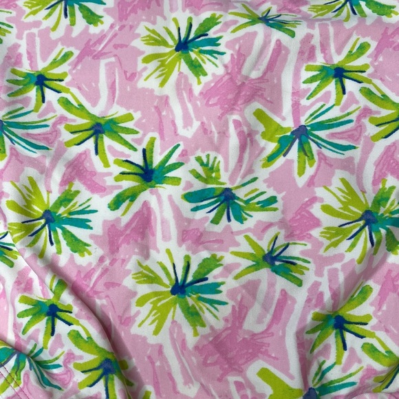 Crown & Ivy Pink Green Palm Tree High Waisted Bikini Swim Bottoms Size XL - Picture 9 of 9